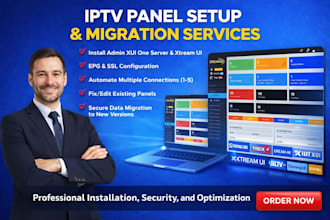 setup and install admin xui  server,xtream ui server,epg setup,SSL,automation