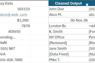clean messy data, format csvs, and fix your excel spreadsheets