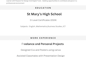 design a professional CV or resume using canva