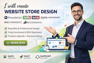 create pinnaclecart sellfy selz zyro ontraport bigcommerce website store design