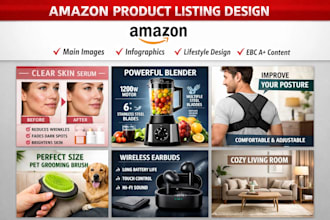 create amazon listing images design, product listing images, amazon infographic