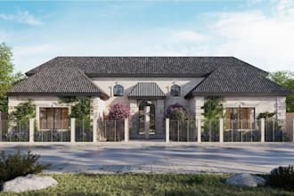 sketchup 3d luxury villa home,private estates design,residential property render