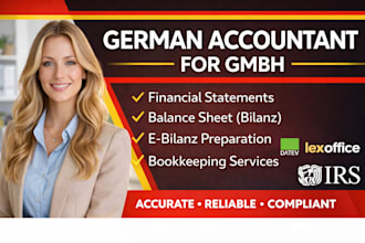 prepare german financial statements, balance sheet e bilanz bookkeeping for gmbh