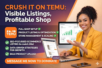do temu product listing, setup temu shop, product upload and store management