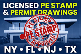 licensed architect engineering stamp permit drawing for ny fl nj tx pe stamp