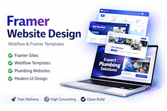 design framer website webflow framer template plumbing framer website design