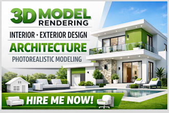 3d model rendering interior exterior design architecture photorealistic model