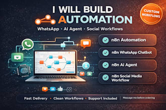 n8n automation, n8n whatsapp chatbot, n8n ai agent, n8n social media workflow