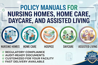 write policy manual for nursing, home care, hospice, daycare and assisted living