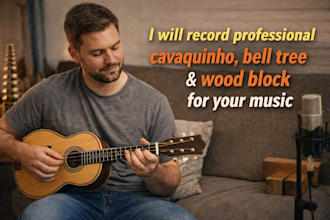 record professional cavaquinho, bell tree or wood block for your music