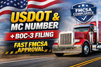 handle fmcsa compliance usdot mc number boc3 filing for trucking company fast