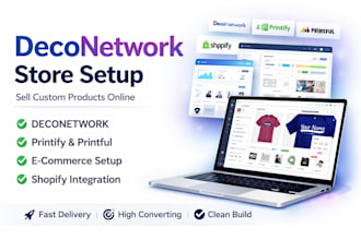 setup deconetwork store printify printshop shopline teeinblue customily printful