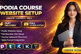do podia website membership site, podia course, teachable online course website