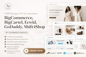 design fix customize bigcommerce bigcartel ecwid godaddy shift4shop website