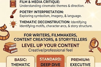 provide expert analysis on english literature, films, poems, and short stories