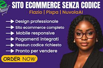 design redesign flezio pixpa nuvolai senza codice sito shopify ecommerce shopify