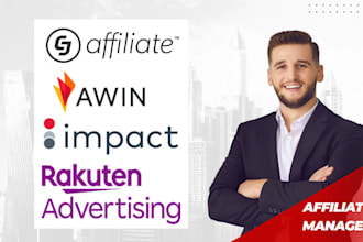 set up and manage awin, cj, impact radius, and rakuten program
