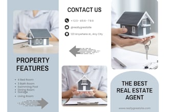 design real estate sales brochure, modern business  bifold and trifold brochure