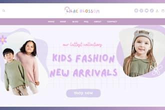 design kids fashion shopify store, baby clothing store, baby cloth store