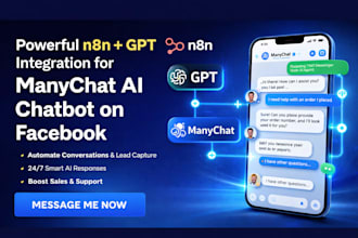 create n8n and gpt integration directly into your manychat ai bot on facebook