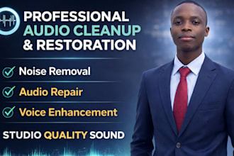 do forensic audio cleanup, noise reduction, and voice enhancement podcast edit