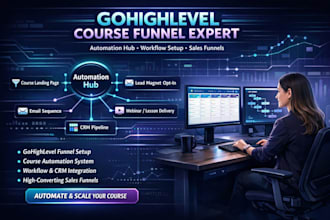 build gohighlevel online course funnel automation hub workflow sales funnel
