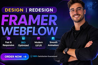 develop framer website design and webflow website design framer webflow expert