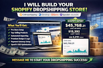 build shopify dropshipping store via cjdropshipping zendrop dser spocket autods