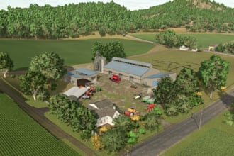create a custom savegame and fully built farm for farming simulator 25