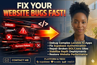 fix bugs in lovable ai, bolt new, supabase ai website