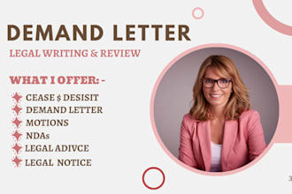 draft a demand letter or cease and desist letter as a US lawyer