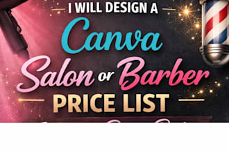 design a canva salon or barber price list, instagram promo posts