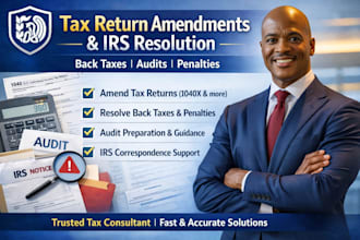 amend tax returns, resolve irs issues, and fix back taxes, audits, and penalties