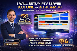 setup and install admin xui one server,xtream ui server,epg setup,SSL,automation