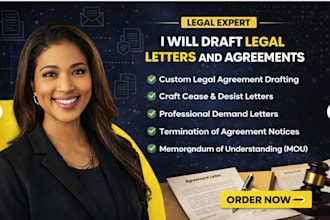 draft legal contracts nda mou agreement and demand letters professionally