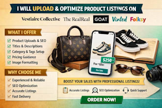 upload vestiaire collective the realreal goat vinted folksy product seo listing