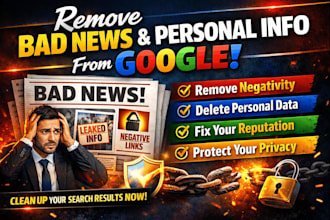 permanently remove negative links,bad news and personal infos from google
