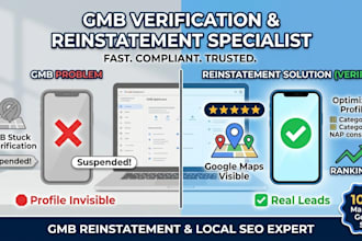 do google business profile verification, fix and reinstate gmb suspension