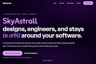 design and code a fast landing page or website in nextjs or astro