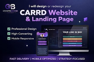 design carrd website, carrd landing page, redesign carrd website for conversion