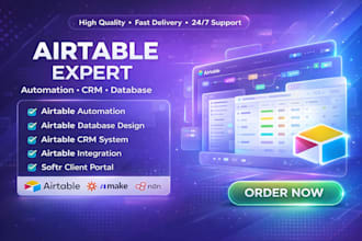 build airtable database, airtable automation, airtable CRM as airtable expert