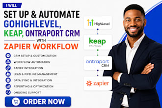 setup and automate gohighlevel keap ontraport crm zapier workflow