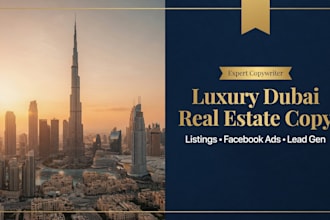write luxury dubai real estate listings and lead gen ad copy