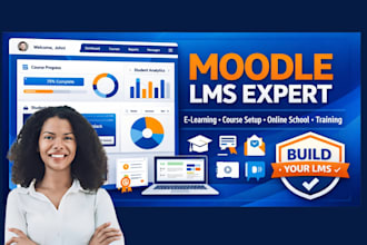 develop moodle lms website for online course, elearning and training business