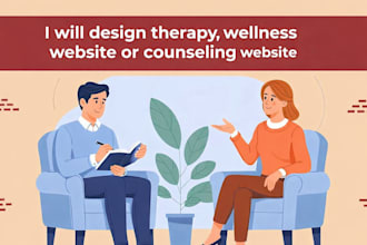 design therapy, wellness website or counseling website for you