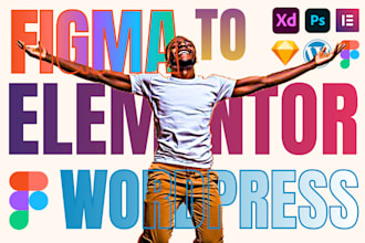 convert figma, xd to elementor, xd, psd to wordpress website, responsive design