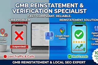 setup google my business, optimize gmb, reinstate gmb, gmb profile verification