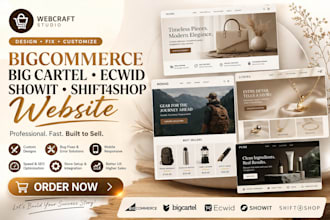 design fix customize bigcommerce big cartel ecwid showit shift4shop website