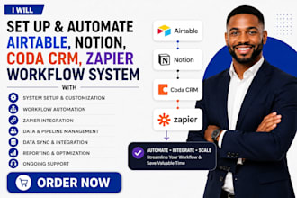 setup and automate airtable notion coda CRM zapier workflow system