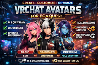 create, customize, and optimize vrchat avatars for PC and quest